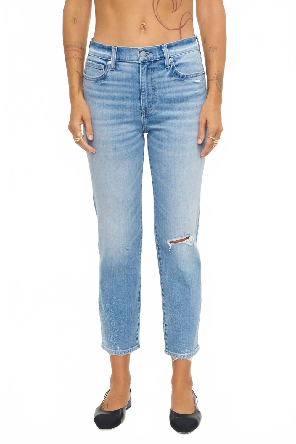 Женские укороченные зауженные джинсы с высокой посадкой в потертостях PISTOLA, Splash Distressed
Женские укороченные зауженные джинсы с высокой посадкой в потертостях PISTOLA, Splash Distressed