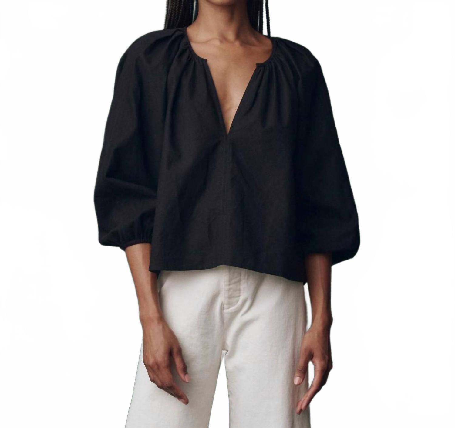 THE GREAT Топ Chariot с длинными рукавами из черного хлопка
THE GREAT Топ Chariot с длинными рукавами из черного хлопка