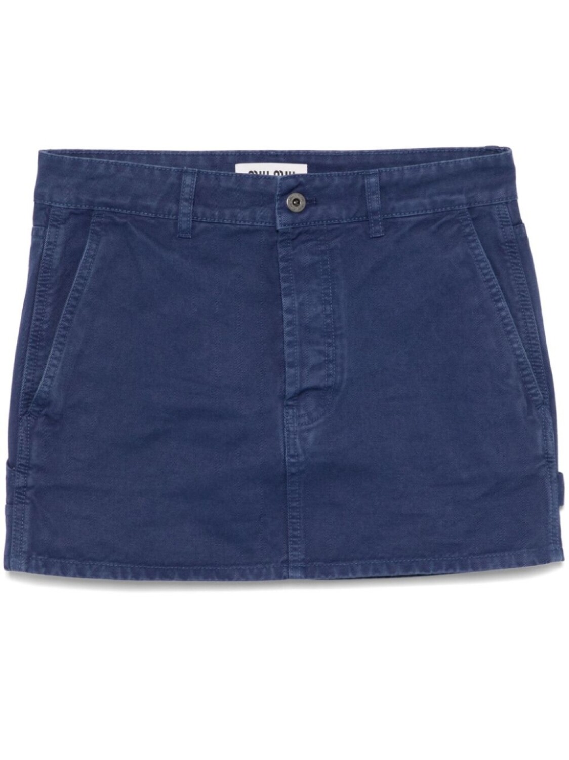 Мини-юбка с аппликацией логотипа Miu Miu, синий
Мини-юбка с аппликацией логотипа Miu Miu, синий
