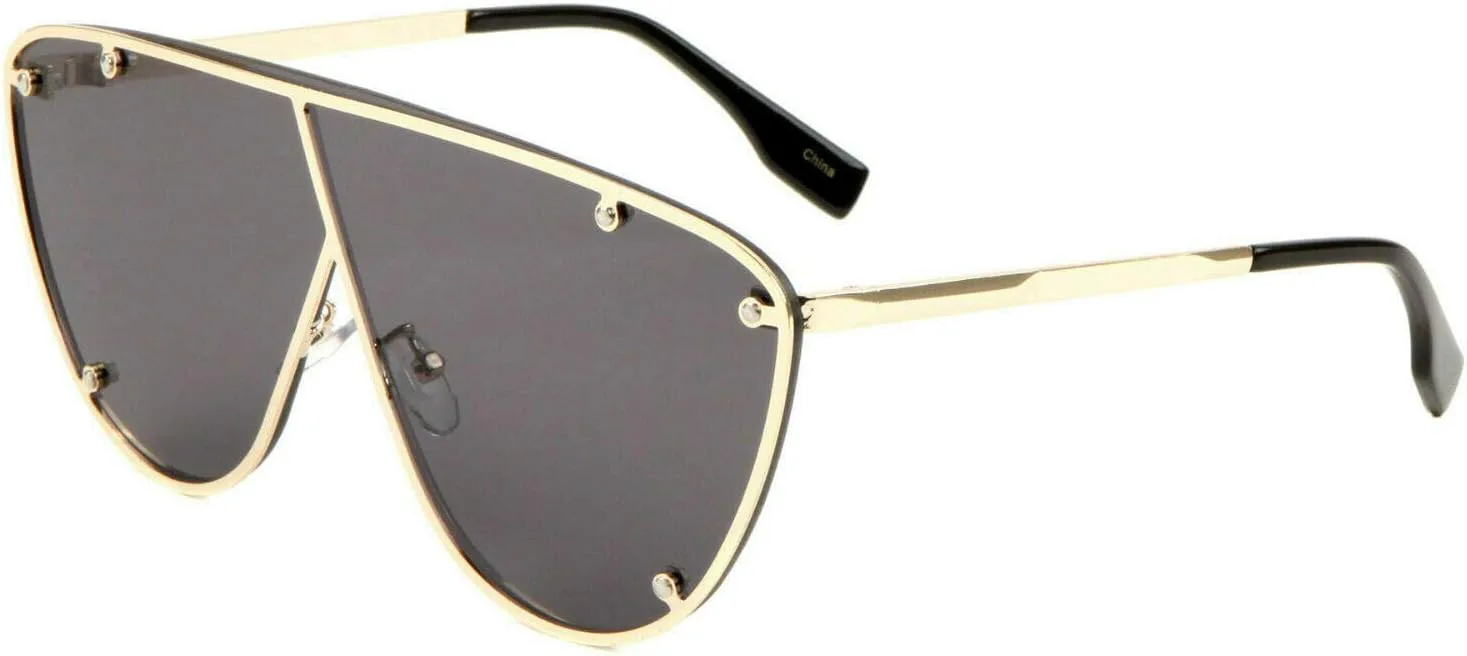 Роскошные солнцезащитные очки-авиаторы в стиле ретро, увеличенного размера (оправа золотисто-черного цвета, черные линзы) Dweebzilla, Gold & Black Frame
Роскошные солнцезащитные очки-авиаторы в стиле ретро, увеличенного размера (оправа золотисто-черного цвета, черные линзы) Dweebzilla, Gold & Black Frame