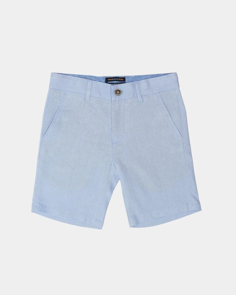 Базовые шорты-бермуды для мальчика с карманами Spagnolo, светло-голубой
Базовые шорты-бермуды для мальчика с карманами Spagnolo, светло-голубой
