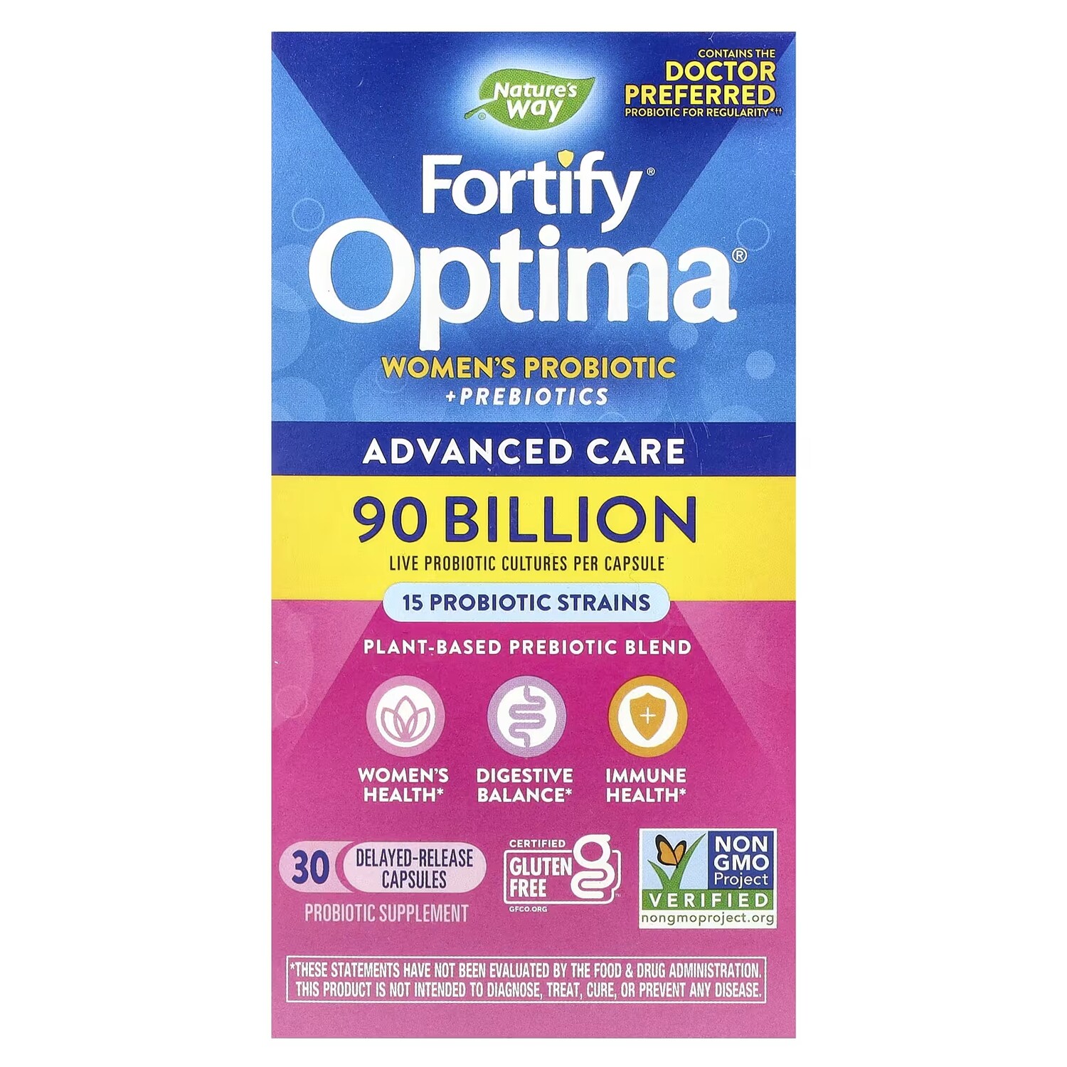 Добавка Nature's Way Fortify Optima Women's Probiotic + Prebiotics Advanced Care, 30 капсул
Добавка Nature's Way Fortify Optima Women's Probiotic + Prebiotics Advanced Care, 30 капсул