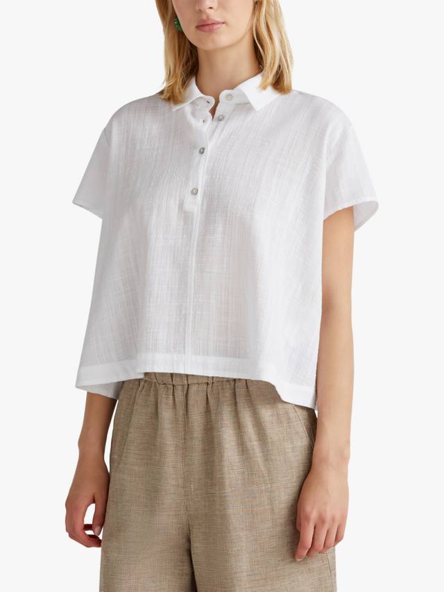 Короткий рукав бокси фит блузка из хлопковой смеси габардина Benetton
Короткий рукав бокси фит блузка из хлопковой смеси габардина Benetton