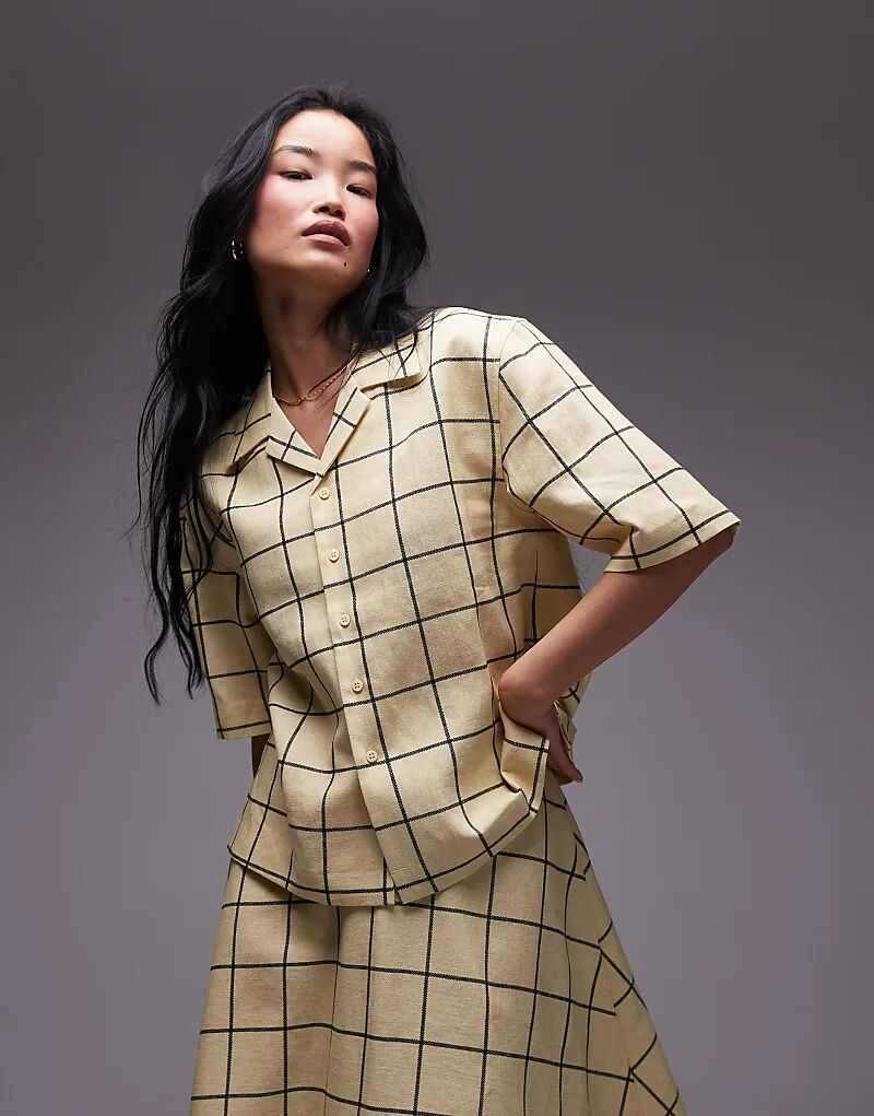 Рубашка курорта в желтую клетку Topshop
Рубашка курорта в желтую клетку Topshop