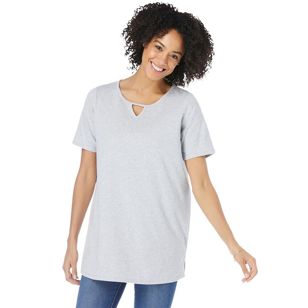 Женская идеальная футболка размера плюс с короткими рукавами и каплевидным вырезом для женщин Woman Within, цвет Heather Grey
Женская идеальная футболка размера плюс с короткими рукавами и каплевидным вырезом для женщин Woman Within, цвет Heather Grey
