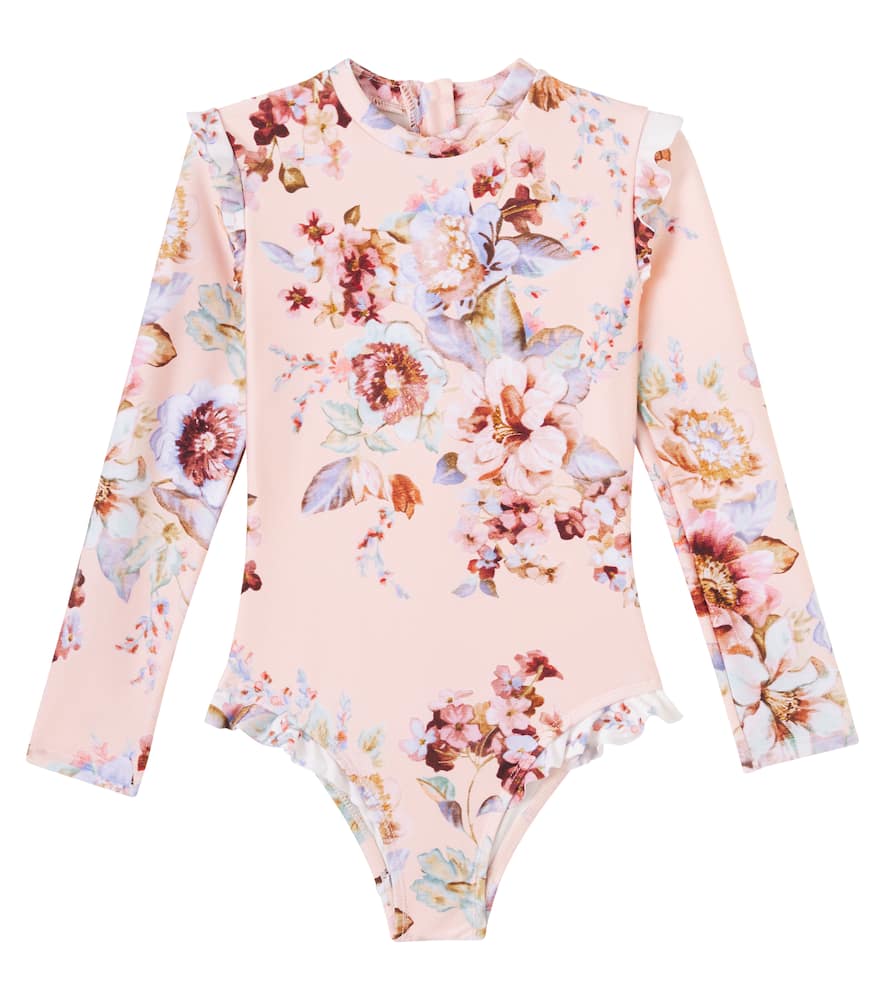 Цветочный рюшированный рашгард для плавания Zimmermann Kids, Guava Floral Multi
Цветочный рюшированный рашгард для плавания Zimmermann Kids, Guava Floral Multi