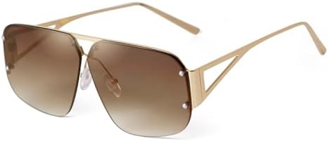 Солнцезащитные очки в стиле ретро 2027 года, квадратные, без оправы, модные, с металлической оправой, увеличенного размера, с плоской верхней частью MTZJH, C3 Gold Brown
Солнцезащитные очки в стиле ретро 2027 года, квадратные, без оправы, модные, с металлической оправой, увеличенного размера, с плоской верхней частью MTZJH, C3 Gold Brown