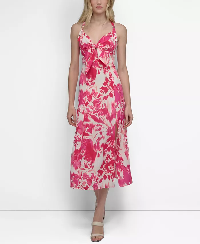 Женское миди-платье с бантом на лифе и ремешками с пряжками DKNY, розовый
Женское миди-платье с бантом на лифе и ремешками с пряжками DKNY, розовый