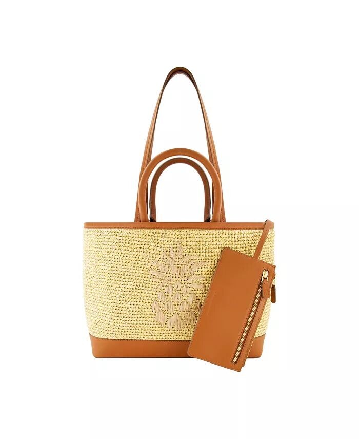 Сумка-тоут из рафии с кожаной отделкой и сумочкой Tommy Bahama, бежевый
Сумка-тоут из рафии с кожаной отделкой и сумочкой Tommy Bahama, бежевый