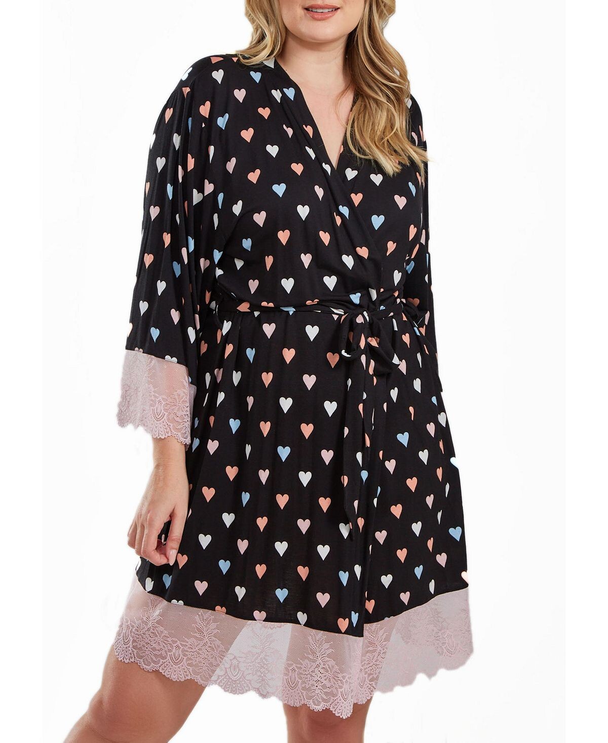 Халат tobey plus size из модала с сердечками и контрастной кружевной отделкой с поясом на завязках iCollection
Халат tobey plus size из модала с сердечками и контрастной кружевной отделкой с поясом на завязках iCollection