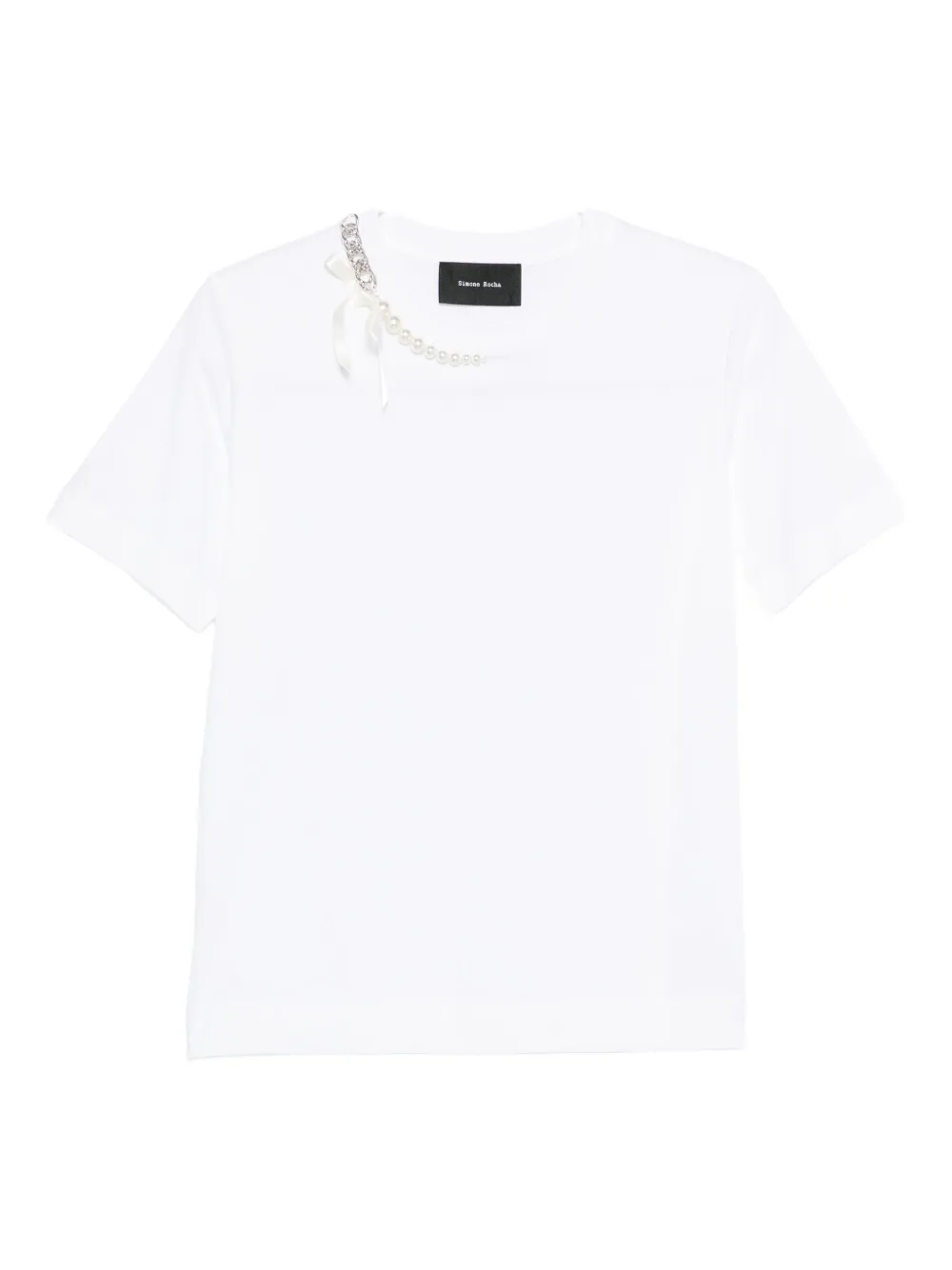 Футболка с искусственным жемчугом Simone Rocha, белый
Футболка с искусственным жемчугом Simone Rocha, белый