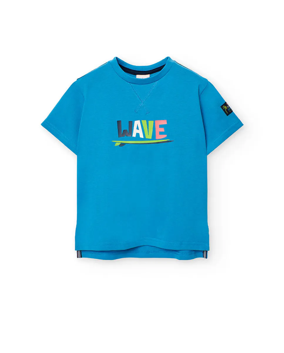 Футболка для мальчика с короткими рукавами и надписью спереди и сзади Boboli, синий
Футболка для мальчика с короткими рукавами и надписью спереди и сзади Boboli, синий