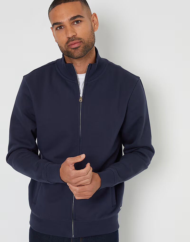 Толстовка с воротником-воронкой и застежкой-молнией, темно-синего цвета Threadbare
Толстовка с воротником-воронкой и застежкой-молнией, темно-синего цвета Threadbare