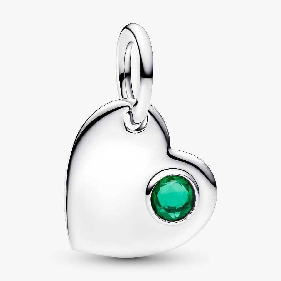 Шарм Pandora May Engravable Heart Stone Dangle, серебро/зеленый
Шарм Pandora May Engravable Heart Stone Dangle, серебро/зеленый