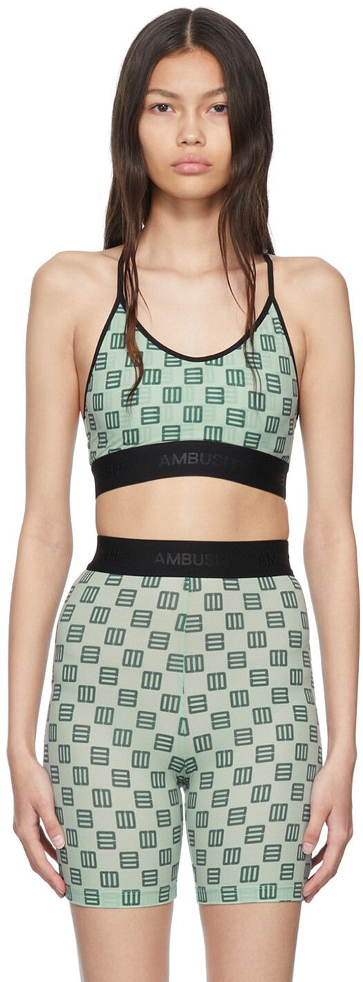 Зеленый нейлоновый спортивный бюстгальтер AMBUSH
Зеленый нейлоновый спортивный бюстгальтер AMBUSH
