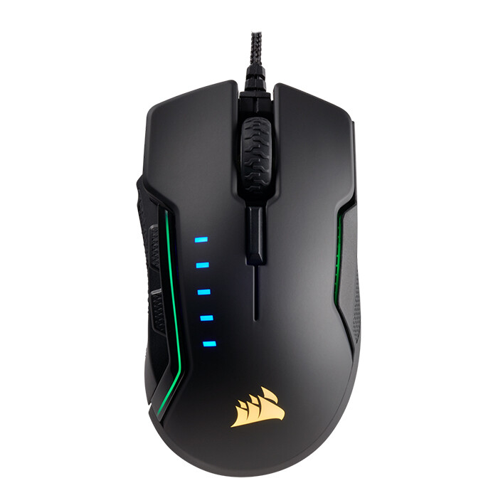 Алюминиевая проводная игровая мышь Corsair Glaive RGB, черный