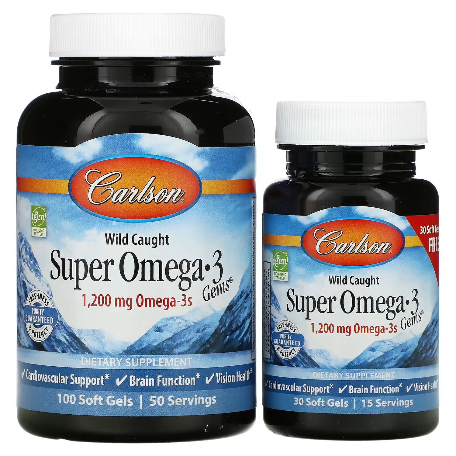 Carlson, Wild Caught Super Omega-3 Gems, высокоэффективная омега-3 из морской рыбы, 600 мг, 100 плюс 30 капсул
Carlson, Wild Caught Super Omega-3 Gems, высокоэффективная омега-3 из морской рыбы, 600 мг, 100 плюс 30 капсул