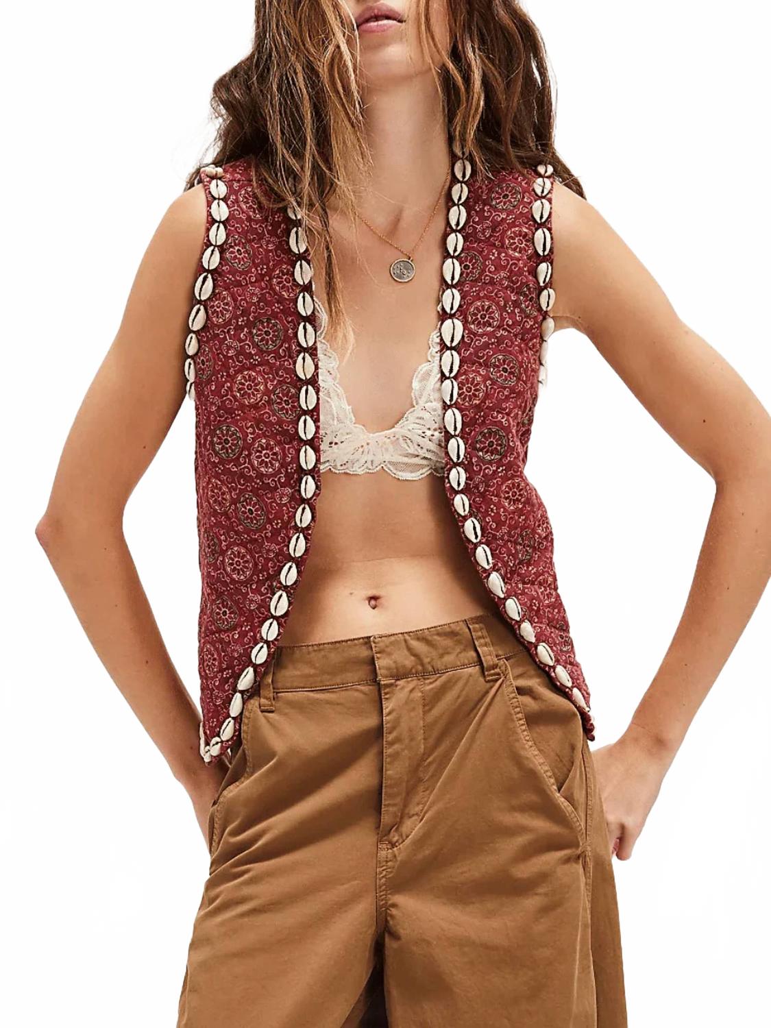 Maison Hotel Бохо-жилет Dylan с отделкой из ракушек, бордового цвета
Maison Hotel Бохо-жилет Dylan с отделкой из ракушек, бордового цвета