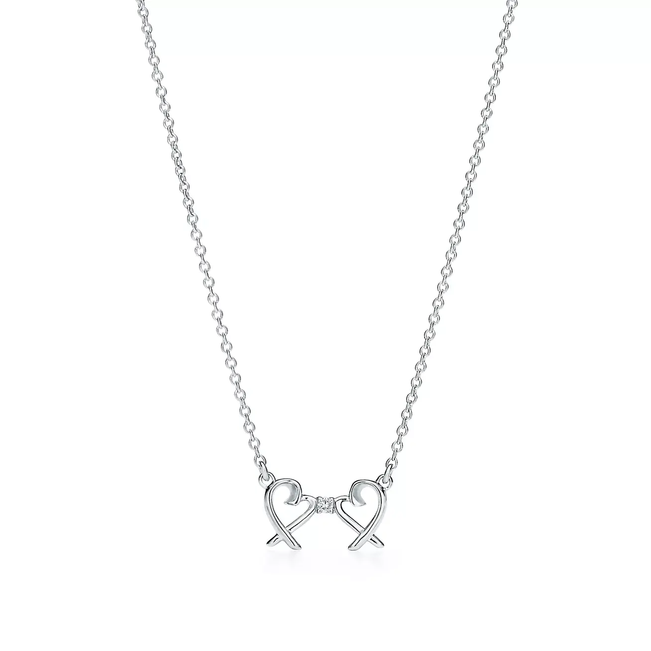 Колье Tiffany & Co. x Paloma Picasso Double Loving Heart, серебро/бриллиант
Колье Tiffany & Co. x Paloma Picasso Double Loving Heart, серебро/бриллиант