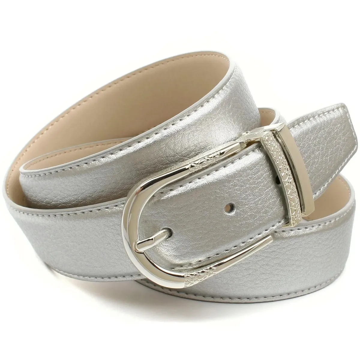 Кожаный ремень Anthoni Crown с модной пряжкой, серебристый
Кожаный ремень Anthoni Crown с модной пряжкой, серебристый