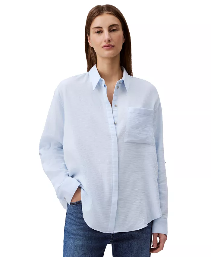 Женская рубашка на пуговицах с рукавами-манжетами из двойного муслина Calvin Klein Jeans, синий
Женская рубашка на пуговицах с рукавами-манжетами из двойного муслина Calvin Klein Jeans, синий