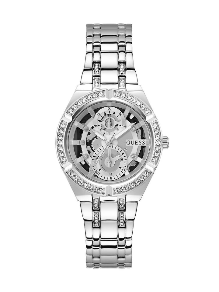 Guess Аналоговые женские часы серебристого цвета
Guess Аналоговые женские часы серебристого цвета