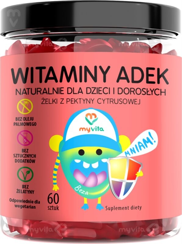Добавка с мультивитаминным комплексом MyVita Naturalne Żelki witamina ADEK
Добавка с мультивитаминным комплексом MyVita Naturalne Żelki witamina ADEK