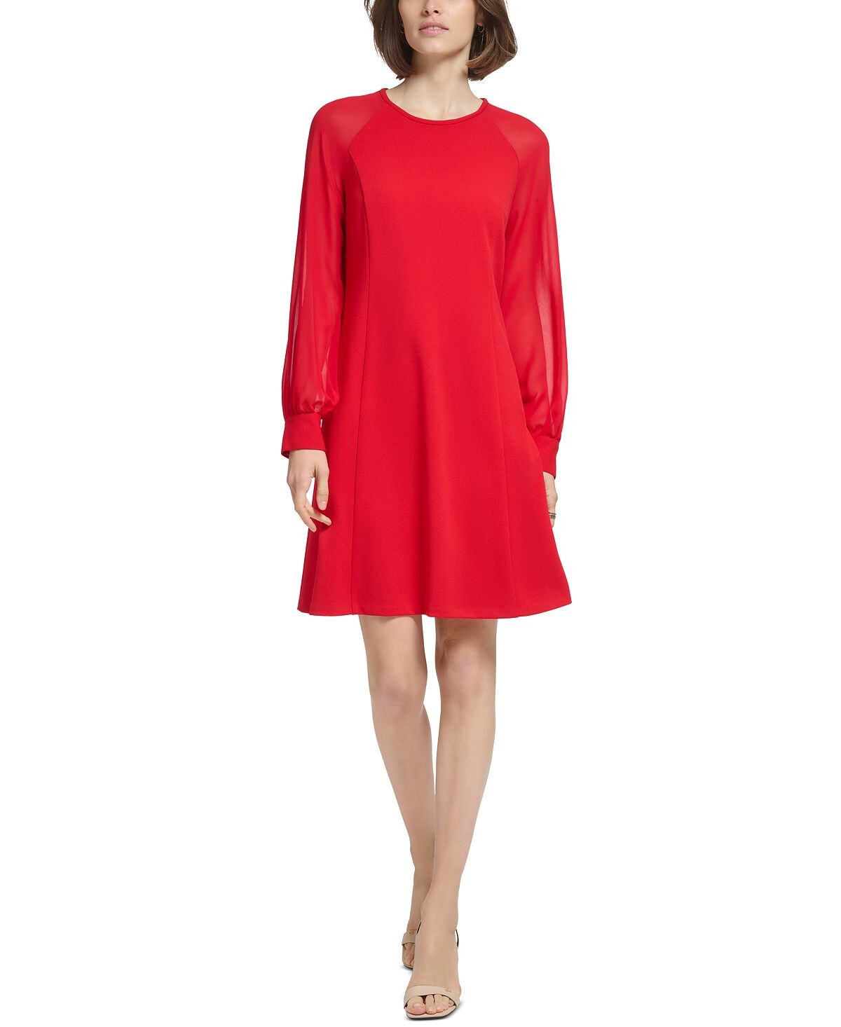 Платье а-силуэта с рукавами иллюзия Calvin Klein, красный
Платье а-силуэта с рукавами иллюзия Calvin Klein, красный