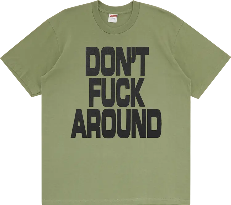 Футболка Supreme Don't f*ck Around Tee 'Light Olive', зеленый
Футболка Supreme Don't f*ck Around Tee 'Light Olive', зеленый