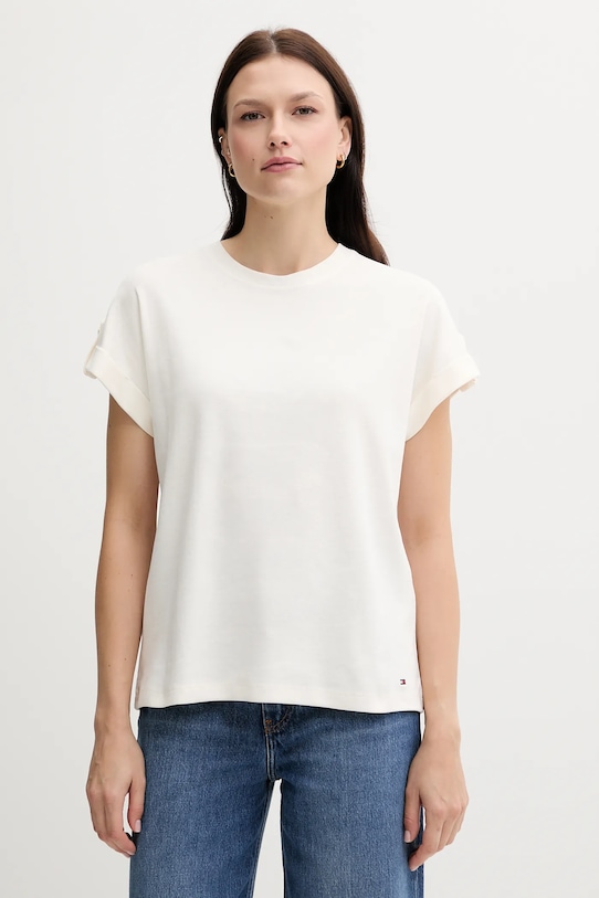 Хлопковая футболка Tommy Hilfiger, бежевый
Хлопковая футболка Tommy Hilfiger, бежевый