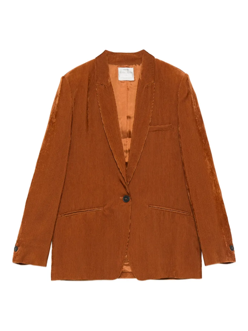 Однобортный вельветовый пиджак Forte Forte, коричневый 
Однобортный вельветовый пиджак Forte Forte, коричневый