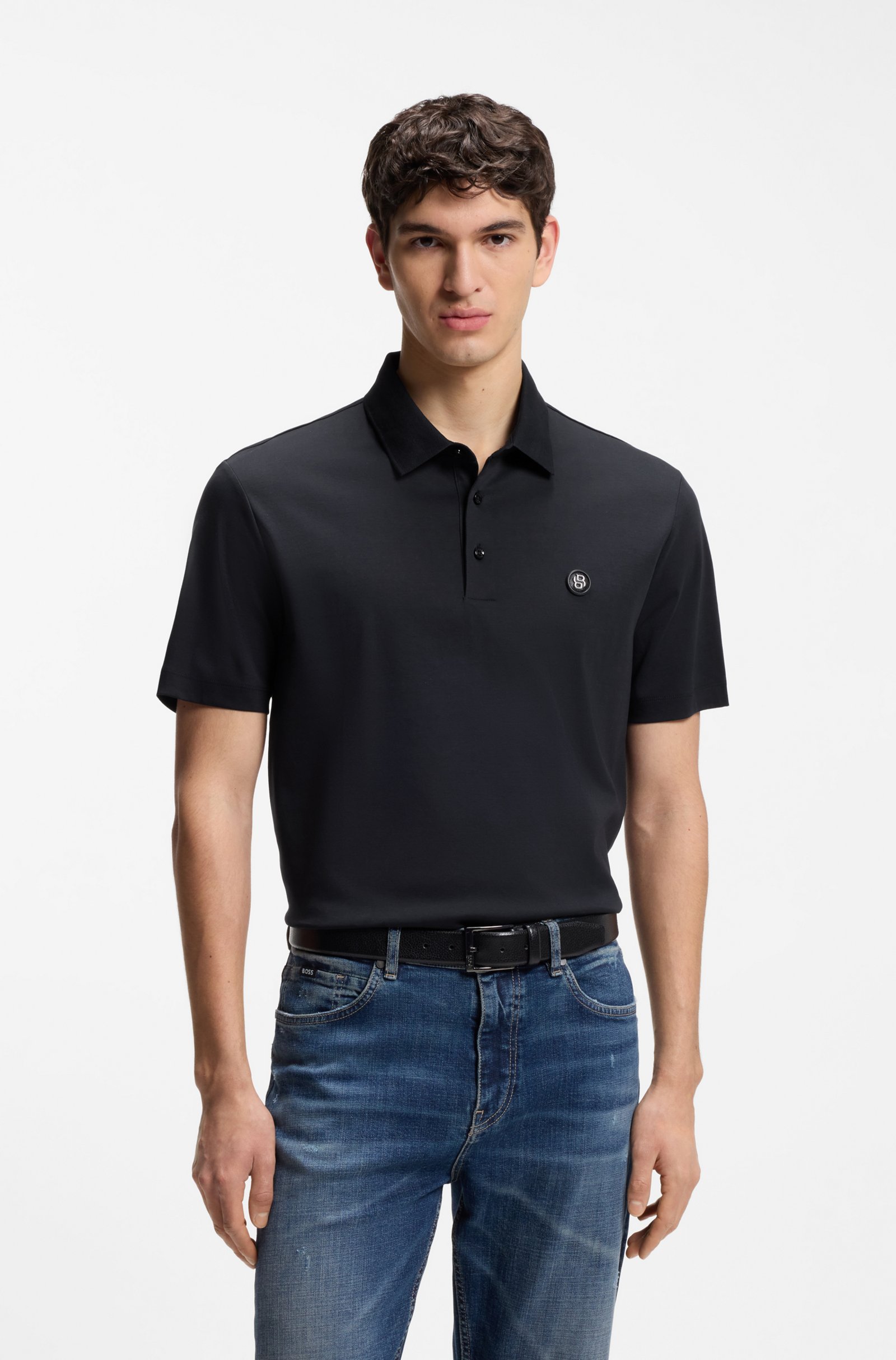 Поло Mercerised-Cotton With Double B Monogram, темно-синий
Поло Mercerised-Cotton With Double B Monogram, темно-синий