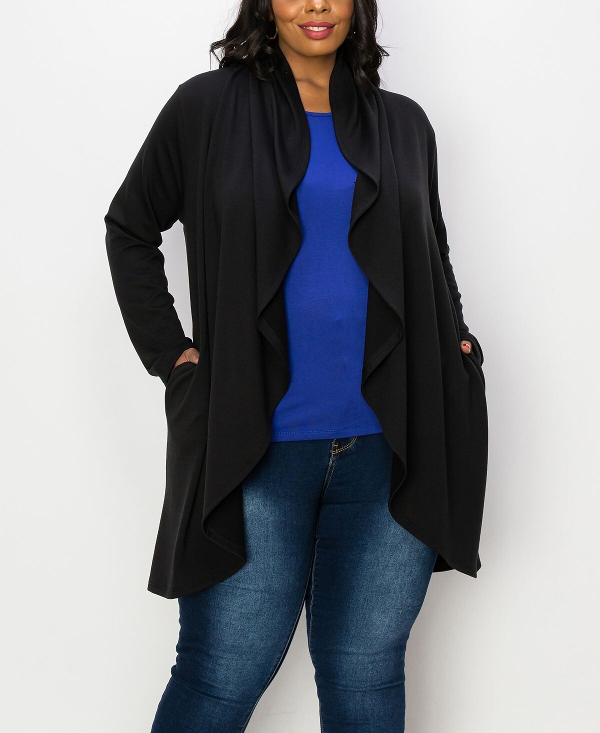 Кардиган больших размеров с драпировкой, вязаный топ Duster COIN 1804, черный
Кардиган больших размеров с драпировкой, вязаный топ Duster COIN 1804, черный