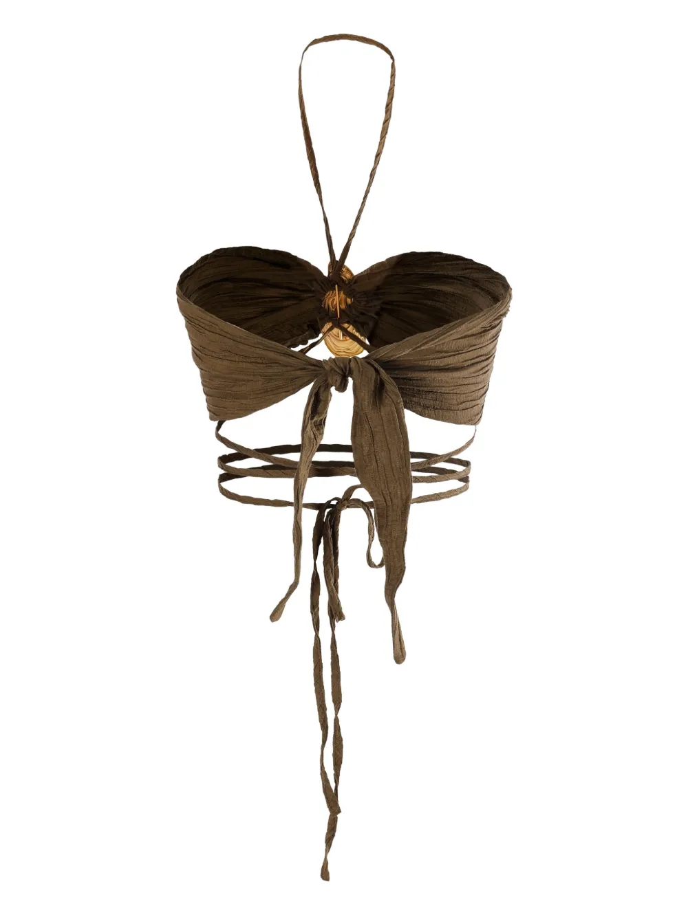 Плиссированный топ Salpha с вырезом халтер Hamoulet, зеленый
Плиссированный топ Salpha с вырезом халтер Hamoulet, зеленый