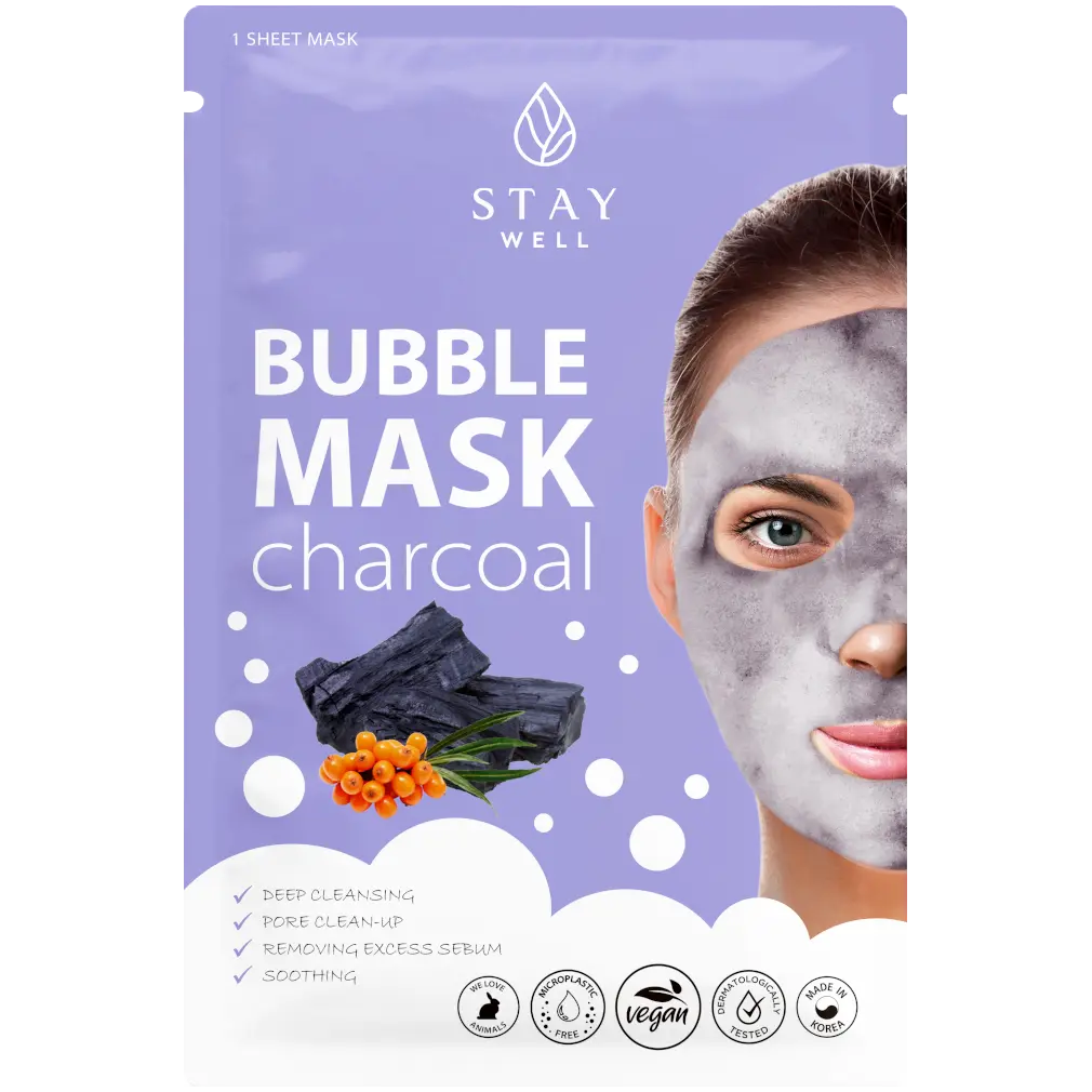 Stay Well Bubble Mask Charcoal маска для лица себорегулирующая, 1 шт. 
Stay Well Bubble Mask Charcoal маска для лица себорегулирующая, 1 шт.