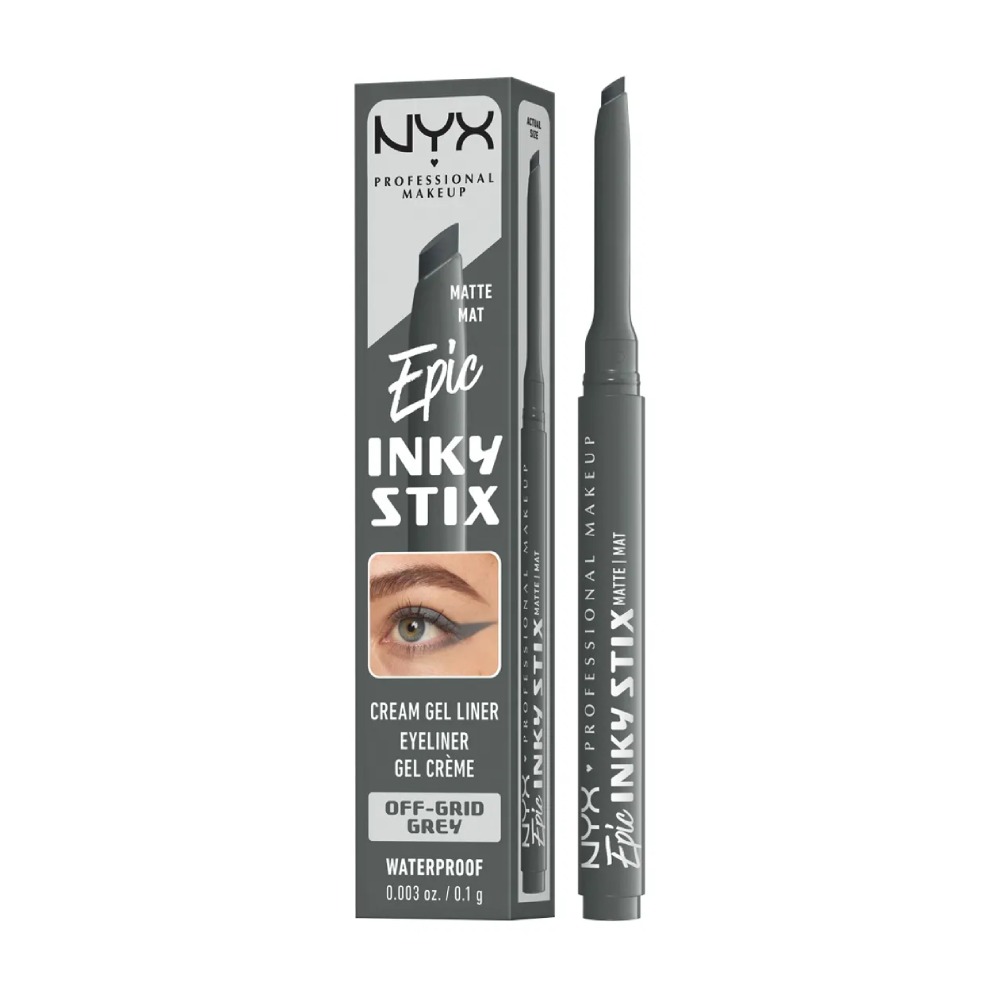 Кремово-гелевая водостойкая подводка для глаз Nyx Professional Makeup Epic Inky Stix, Off-Grid Grey, 0.1 г
Кремово-гелевая водостойкая подводка для глаз Nyx Professional Makeup Epic Inky Stix, Off-Grid Grey, 0.1 г