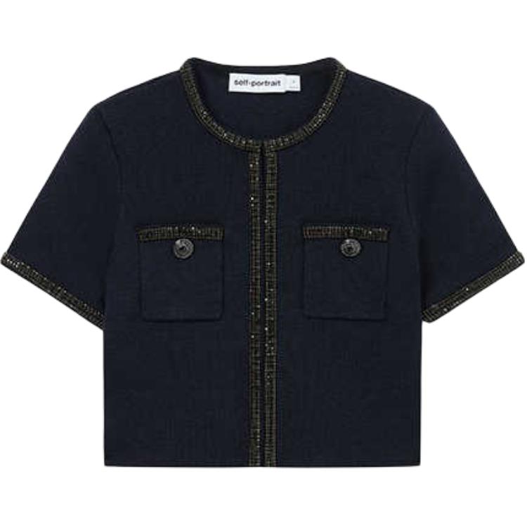 Кардиган с кристаллами для автопортрета Self-portrait, синий
Кардиган с кристаллами для автопортрета Self-portrait, синий