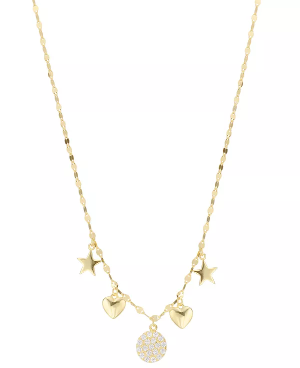 Ожерелье с подвеской в форме сердца и звезды из кубического циркония (0,31 карата) из стерлингового серебра (также из 14-каратного золота поверх стерлингового серебра) Macy'S, gold
Ожерелье с подвеской в форме сердца и звезды из кубического циркония (0,31 карата) из стерлингового серебра (также из 14-каратного золота поверх стерлингового серебра) Macy'S, gold