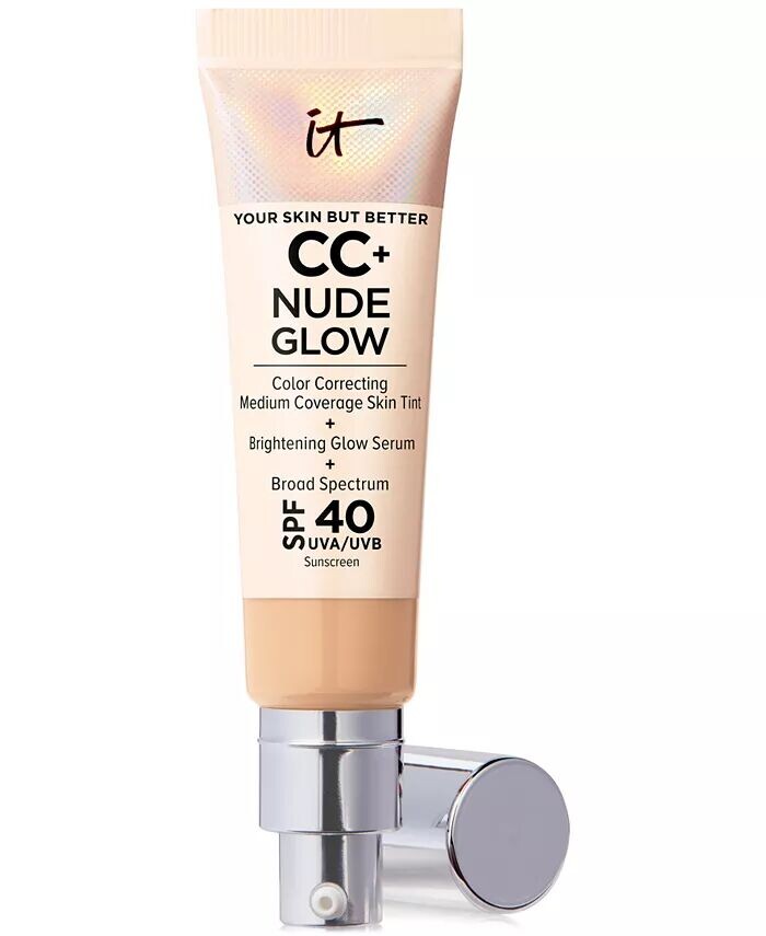 Легкая тональная основа CC+ Nude Glow + сыворотка для сияния SPF 40 It Cosmetics, цвет Medium 
Легкая тональная основа CC+ Nude Glow + сыворотка для сияния SPF 40 It Cosmetics, цвет Medium