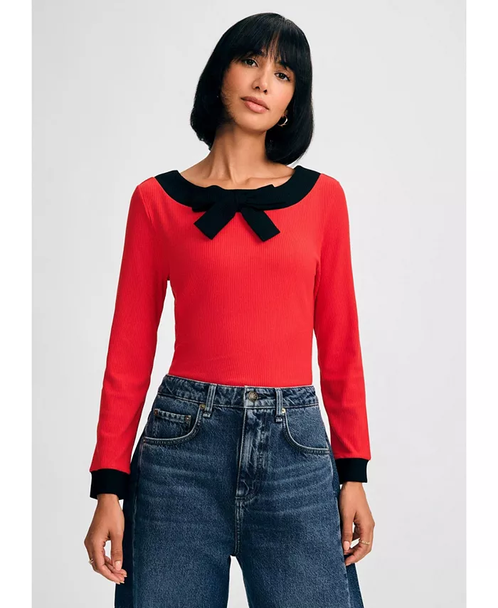 Женский топ с длинными рукавами и бантом Isaac Mizrahi, красный
Женский топ с длинными рукавами и бантом Isaac Mizrahi, красный