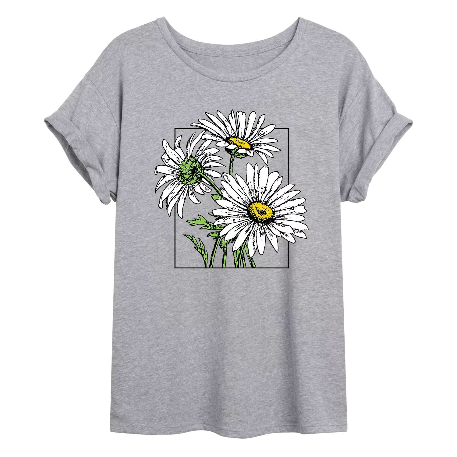 Детская футболка большого размера с рисунком винтажных ромашек Licensed Character 
Детская футболка большого размера с рисунком винтажных ромашек Licensed Character