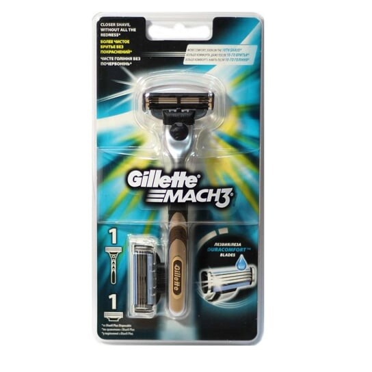 Бритва + картридж 1 шт. Gillette, Mach 3
Бритва + картридж 1 шт. Gillette, Mach 3