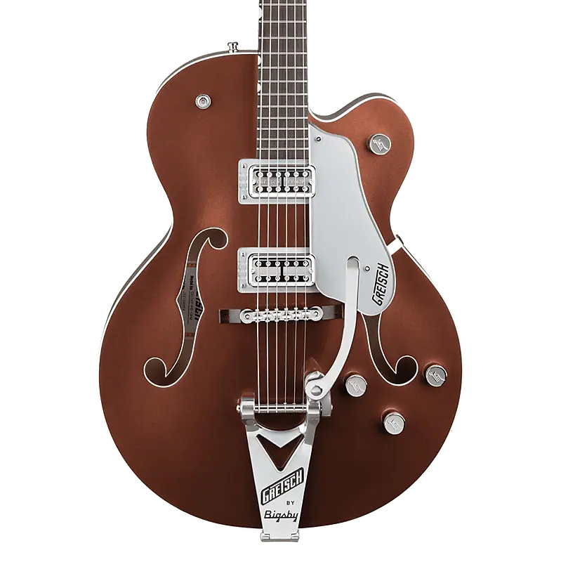 Gretsch G6118T Players Edition Anniversary Hollow Body with String-Thru Bigsby - накладка на гриф из палисандра
Gretsch G6118T Players Edition Anniversary Hollow Body with String-Thru Bigsby - накладка на гриф из палисандра