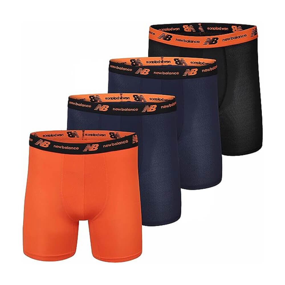 Трусы-боксеры New Balance Men's Mesh 5" No-FLY, оранжевый/синий/черный 
Трусы-боксеры New Balance Men's Mesh 5" No-FLY, оранжевый/синий/черный