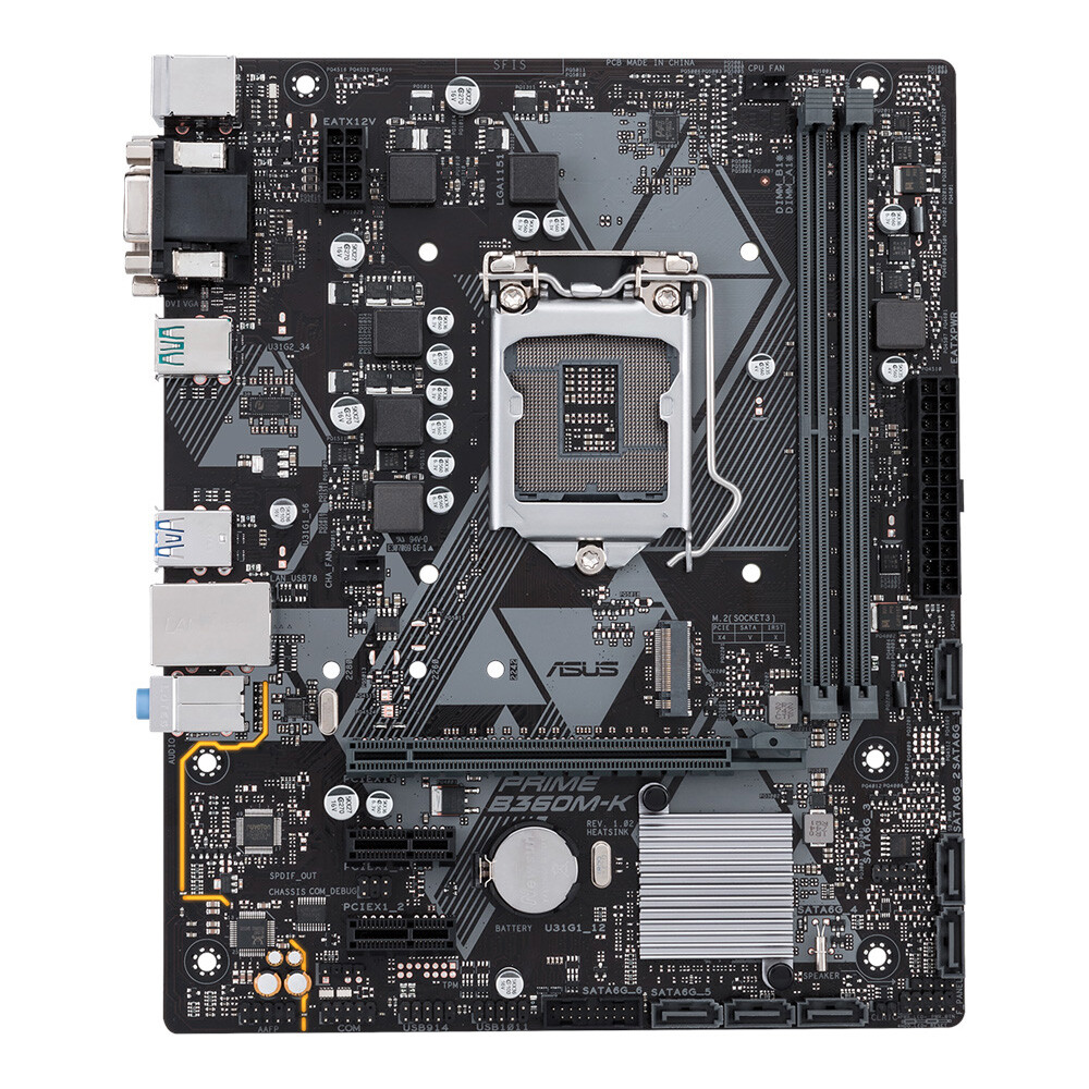 Материнская плата ASUS PRIME B360M-K, LGA1151, DDR4
Материнская плата ASUS PRIME B360M-K, LGA1151, DDR4