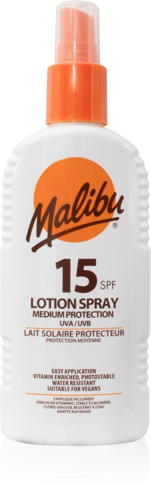 Лосьон-Спрей со средней защитой spf 15 Malibu, 200 мл
Лосьон-Спрей со средней защитой spf 15 Malibu, 200 мл