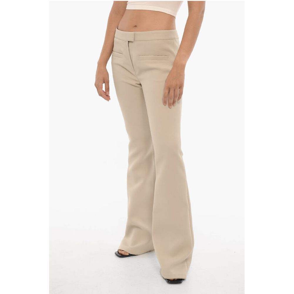 Расклешенные брюки из однотонного твила Courreges, Beige 
Расклешенные брюки из однотонного твила Courreges, Beige