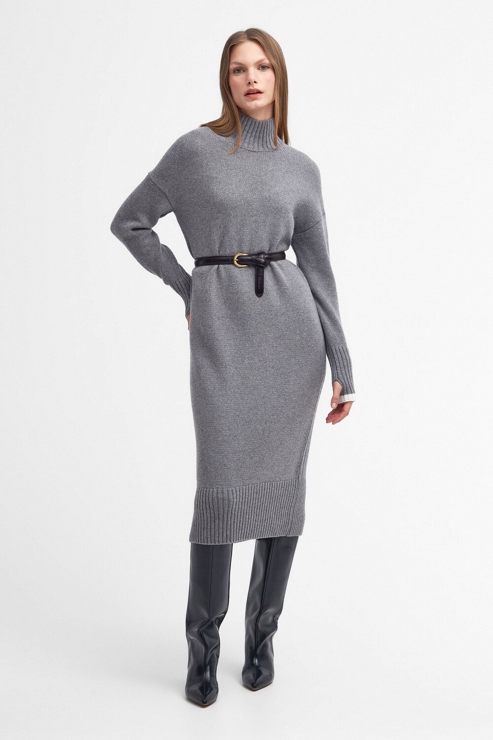 Платье миди из 100% хлопка крупной вязки Winona Barbour, серый
Платье миди из 100% хлопка крупной вязки Winona Barbour, серый