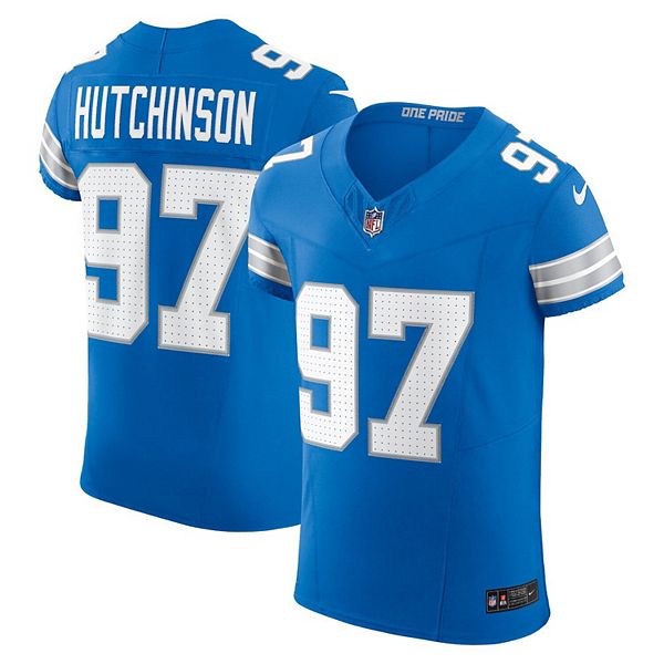 Мужская футболка Aidan Hutchinson Detroit Lions Vapor FUSE Elite синего цвета Nike
Мужская футболка Aidan Hutchinson Detroit Lions Vapor FUSE Elite синего цвета Nike