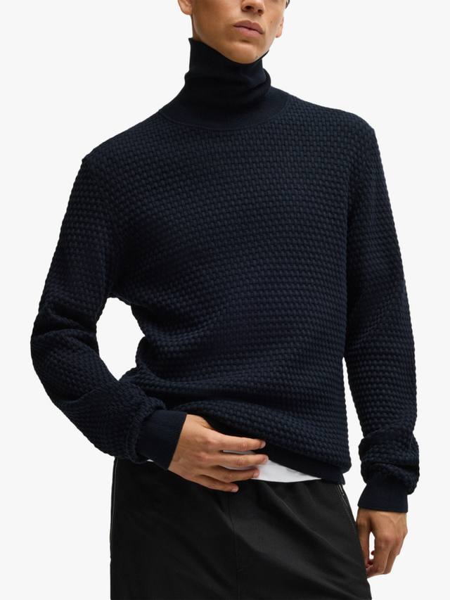 Хьюго свитер с воротником-стойкой из структурированного хлопкового трикотажа HUGO BOSS, Navy
Хьюго свитер с воротником-стойкой из структурированного хлопкового трикотажа HUGO BOSS, Navy